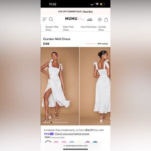 Brand new never worn white bridal event dress from show me your mumu